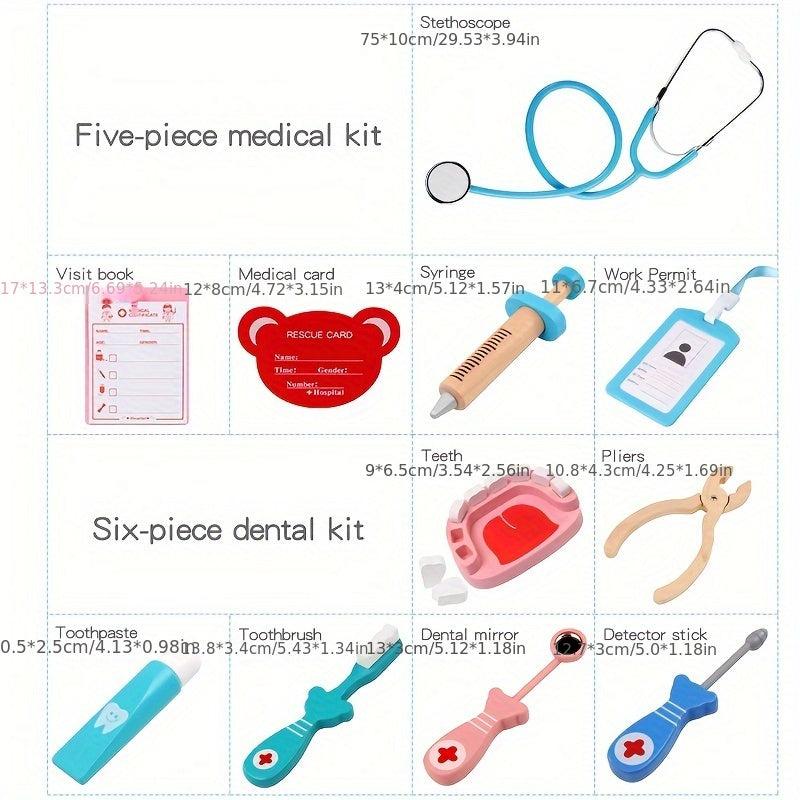 Montessori Medical Set Toys Pretending Doctor Game Equipment Dentist Set