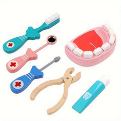Montessori Medical Set Toys Pretending Doctor Game Equipment Dentist Set