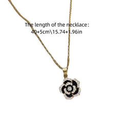 Camellia Earrings Necklace Flower Collarbone Chain