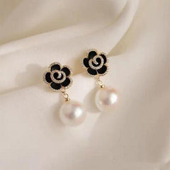 Camellia Earrings Necklace Flower Collarbone Chain