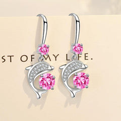 Dolphin Drop Earrings with Round Stones for Every Occasion