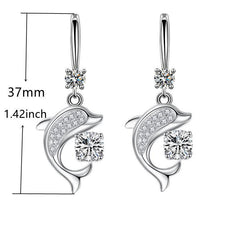 Dolphin Drop Earrings with Round Stones for Every Occasion