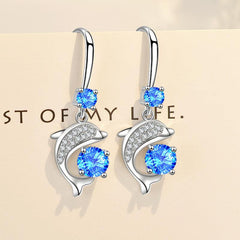 Dolphin Drop Earrings with Round Stones for Every Occasion