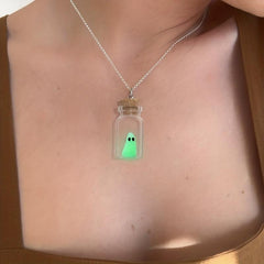 Glow In The Dark Ghost Charm Necklace