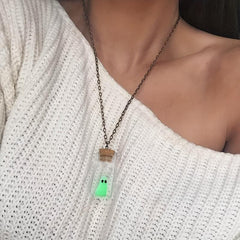 Glow In The Dark Ghost Charm Necklace
