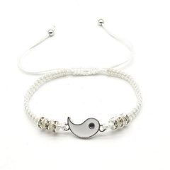 Yin Yang Braided Bracelet Set for Couples Adjustable Rope Bracelets