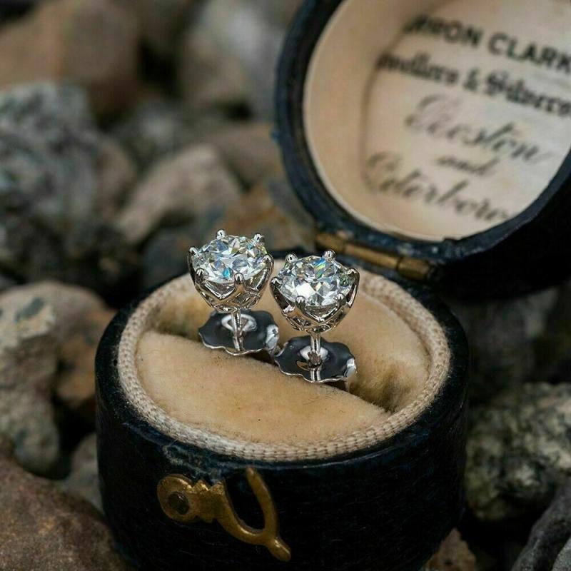 Zircon Stud Earrings For Women Birthday Gift