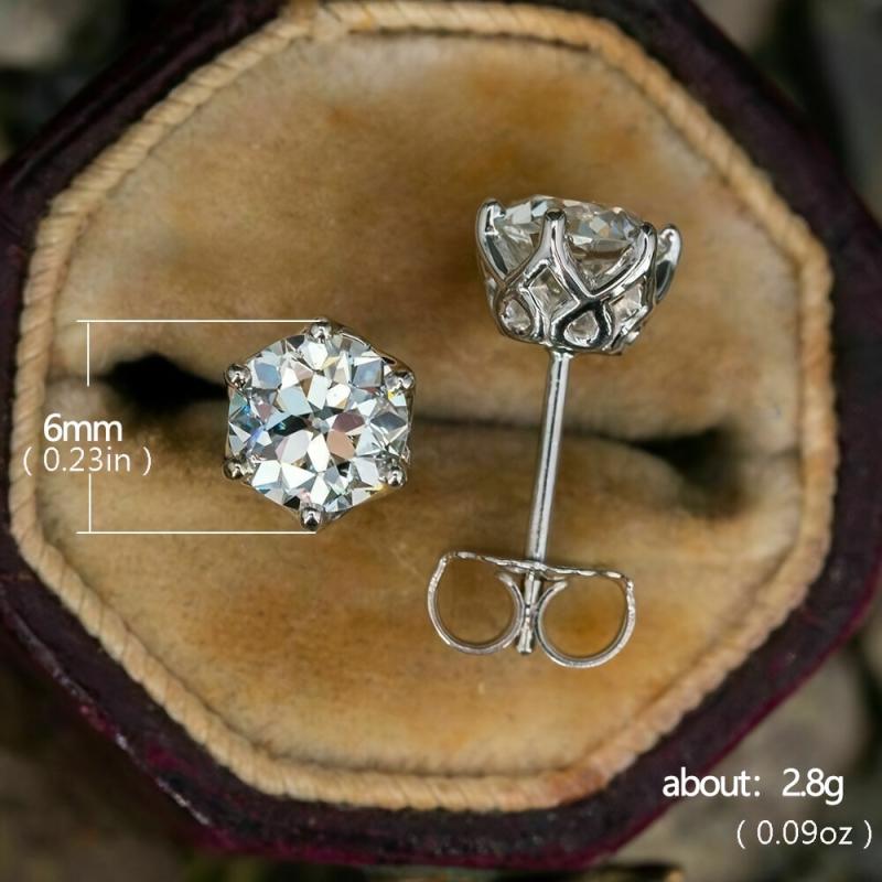 Zircon Stud Earrings For Women Birthday Gift