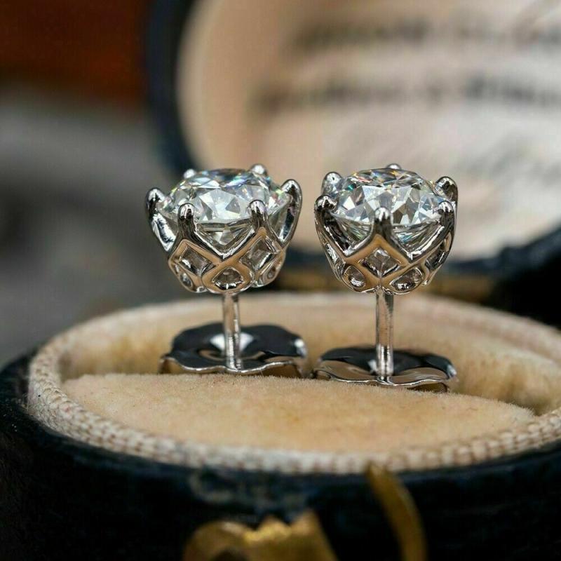 Zircon Stud Earrings For Women Birthday Gift