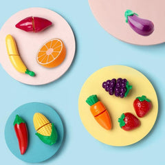 Kids Kitchen Cut Fruit And Vegetable Set - Pretend Play Food
