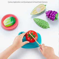 Kids Kitchen Cut Fruit And Vegetable Set - Pretend Play Food