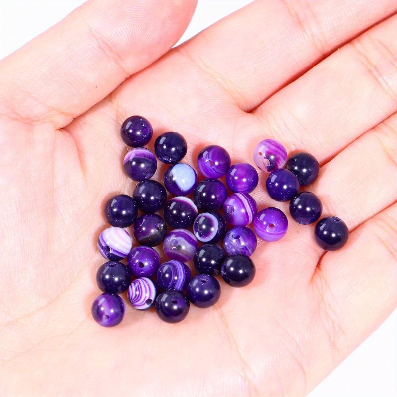Natura Purple Agate Beads Bracelet 10mm