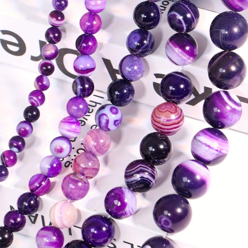 Natura Purple Agate Beads Bracelet 10mm