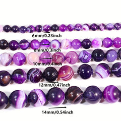 Natura Purple Agate Beads Bracelet 10mm