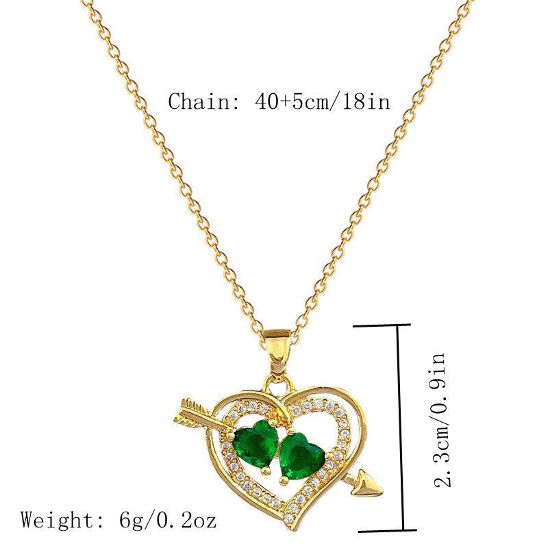 Heart Pendant Necklace Stainless Steel Chain Birthday Party Jewelry