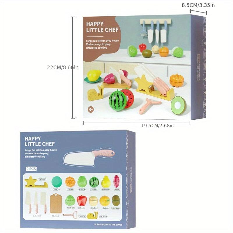 Kids Kitchen Toy Fruit Cutting Music Cooking Set
