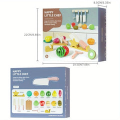 Kids Kitchen Toy Fruit Cutting Music Cooking Set