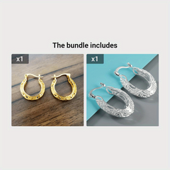 Silver Plated Geometric Hoop Earrings For Girls
