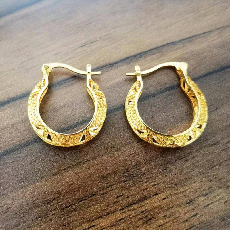 Silver Plated Geometric Hoop Earrings For Girls
