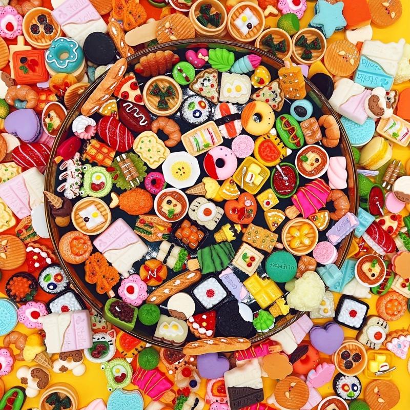 30pcs Resin Food & Drink Bottle Toys for Kids Pretend Play Cooking DIY Craft
