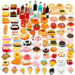 30pcs Resin Food & Drink Bottle Toys for Kids Pretend Play Cooking DIY Craft