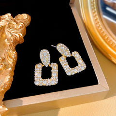 Geometric Micro Square Earrings for Autumn Winter Fashion