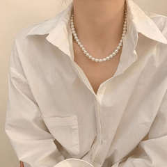 Vintage Pearl Necklace Clavicle Gift Party Jewelry