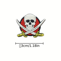 8pcs Pirate Party Soft Rubber Rings - 4 Styles Mixed PVC Pirate Rings