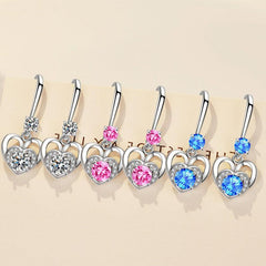 Love Heart Pendant Earring Gemstone Princess Earrings Wedding Christmas Gift