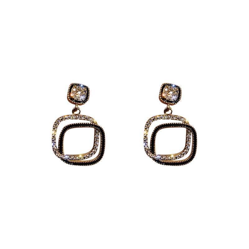 Square Earrings Drop Earrings Net Celebrity Ear Jewelry