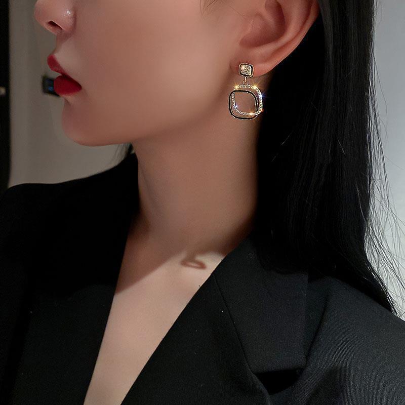 Square Earrings Drop Earrings Net Celebrity Ear Jewelry