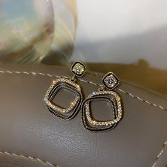 Square Earrings Drop Earrings Net Celebrity Ear Jewelry