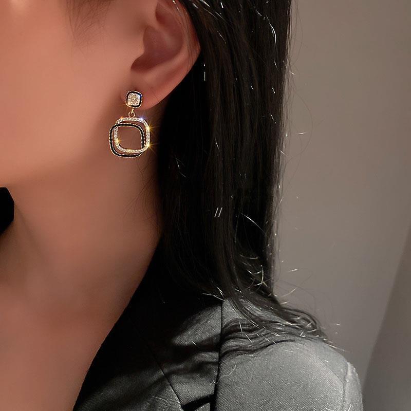 Square Earrings Drop Earrings Net Celebrity Ear Jewelry