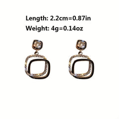 Square Earrings Drop Earrings Net Celebrity Ear Jewelry
