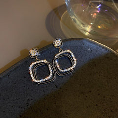 Square Earrings Drop Earrings Net Celebrity Ear Jewelry