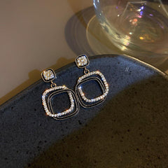 Square Earrings Drop Earrings Net Celebrity Ear Jewelry