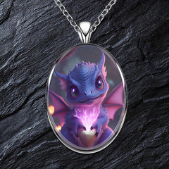 Creative Dragon Round Pendant Necklace Hip Hop Animal Necklace