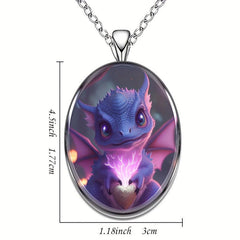 Creative Dragon Round Pendant Necklace Hip Hop Animal Necklace