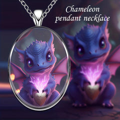 Creative Dragon Round Pendant Necklace Hip Hop Animal Necklace