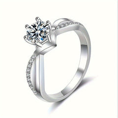 Women's Zirconia Engagement Ring Jewelry Gift