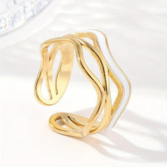 Stylistic Stainless Steel Ring W122