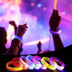 12pcs LED Flash Bubble Bracelet Glowing Bracelet Acrylic Toys