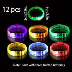 12pcs LED Flash Bubble Bracelet Glowing Bracelet Acrylic Toys