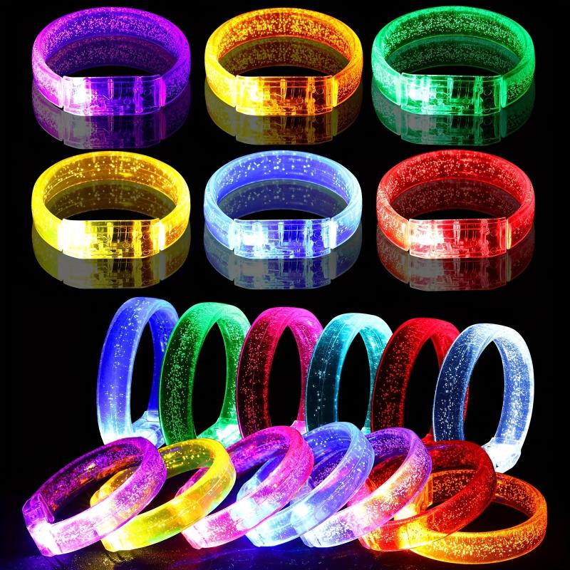12pcs LED Flash Bubble Bracelet Glowing Bracelet Acrylic Toys