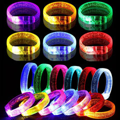 12pcs LED Flash Bubble Bracelet Glowing Bracelet Acrylic Toys