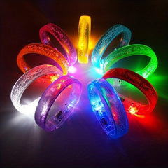 12pcs LED Flash Bubble Bracelet Glowing Bracelet Acrylic Toys