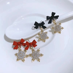 Bow Snowflake Earrings for Women