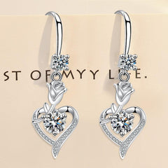 Rose Flower Love Pendant Earring Set for Women