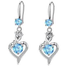 Rose Flower Love Pendant Earring Set for Women