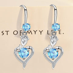 Rose Flower Love Pendant Earring Set for Women
